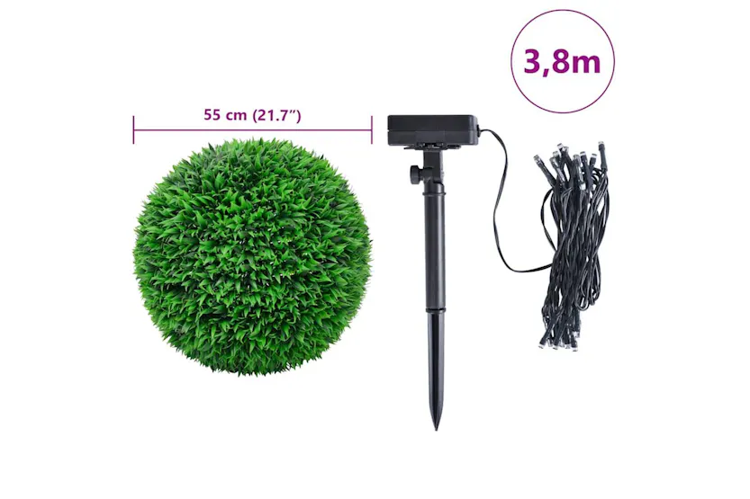 Artificial Boxwood Balls With Led Lights 2 Pcs Green 55 Cm Artificial Boxwood Balls With Led Lights 2 Pcs Green 55 Cm