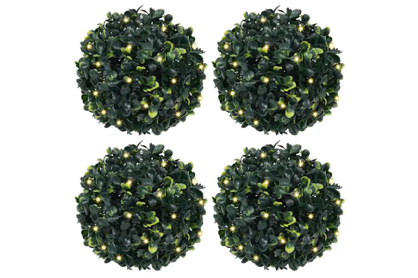 Artificial Boxwood Balls With Led Lights 4 Pcs Green 12 Cm Artificial Boxwood Balls With Led Lights 4 Pcs Green 12 Cm