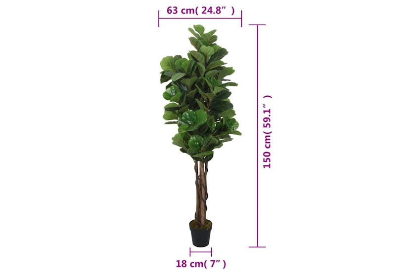 Artificial Fiddle Leaf Fig Tree 180 Leaves 150 Cm Green Artificial Fiddle Leaf Fig Tree 180 Leaves 150 Cm Green
