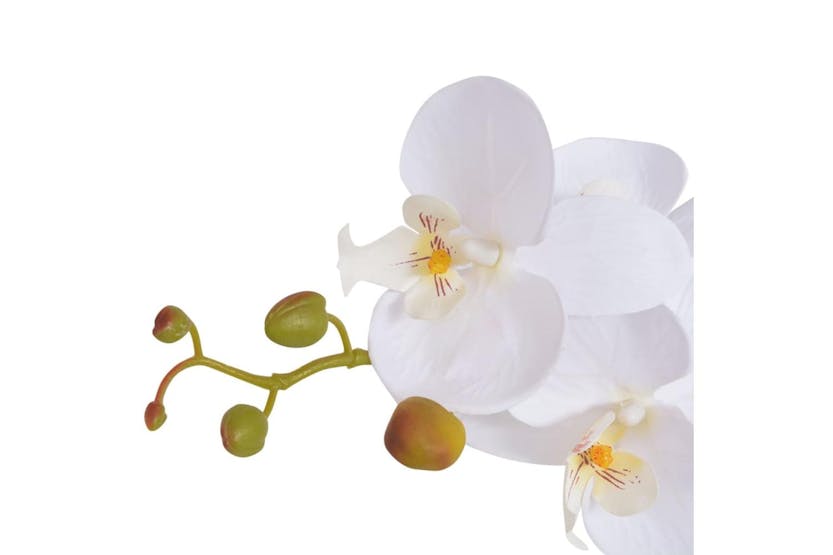Artificial Orchid Plant With Pot 65 Cm White Artificial Orchid Plant With Pot 65 Cm White