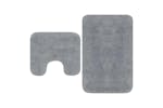 Bathroom Mat Set 2 Pieces Fabric Grey Bathroom Mat Set 2 Pieces Fabric Grey