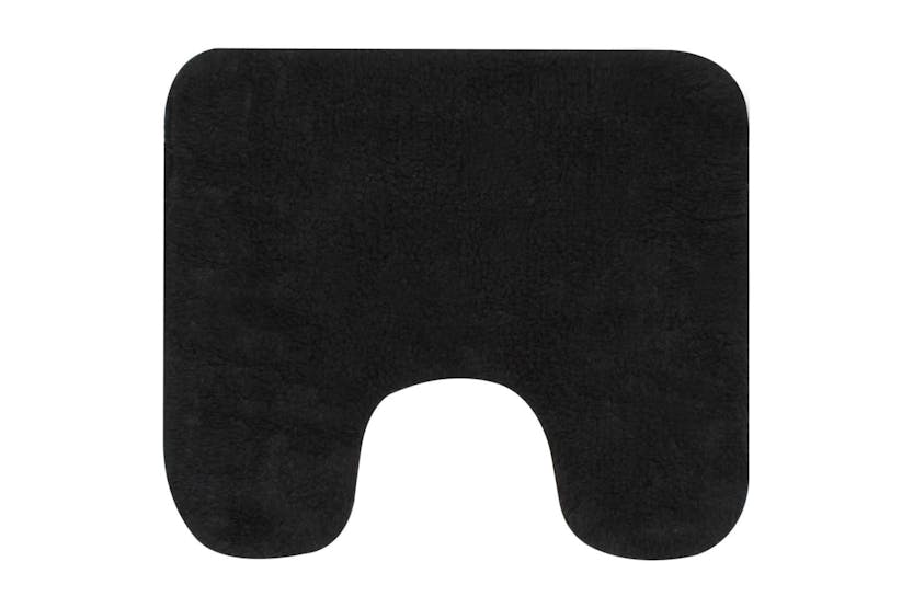 Bathroom Mat Set 3 Pieces Fabric Anthracite Bathroom Mat Set 3 Pieces Fabric Anthracite