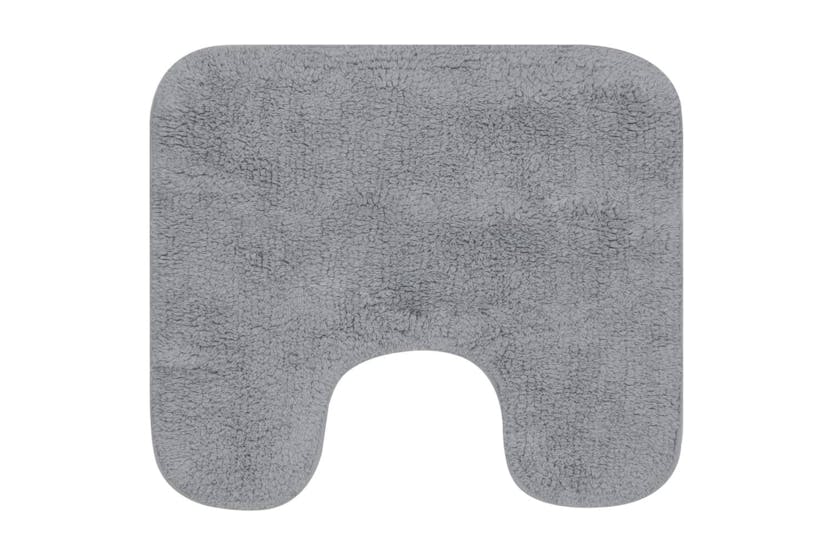 Bathroom Mat Set 3 Pieces Fabric Grey Bathroom Mat Set 3 Pieces Fabric Grey