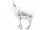 Bull Sculpture Silver 20 X 17 X 23 Cm Aluminium Bull Sculpture Silver 20 X 17 X 23 Cm Aluminium