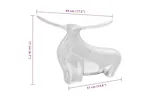 Bull Sculpture Silver 37 X 44 X 17 Cm Aluminium Bull Sculpture Silver 37 X 44 X 17 Cm Aluminium