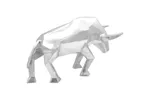 Bull Sculpture Silver 74 X 23 X 39 Cm Aluminium Bull Sculpture Silver 74 X 23 X 39 Cm Aluminium