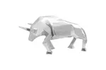 Bull Sculpture Silver 74 X 23 X 39 Cm Aluminium Bull Sculpture Silver 74 X 23 X 39 Cm Aluminium