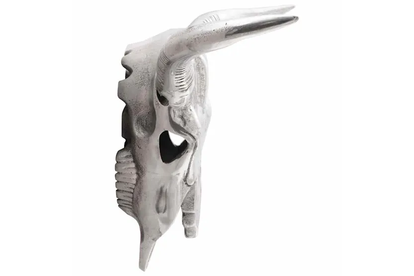 Bull Skull Silver 49 X 10 X 36 Cm Aluminium Bull Skull Silver 49 X 10 X 36 Cm Aluminium