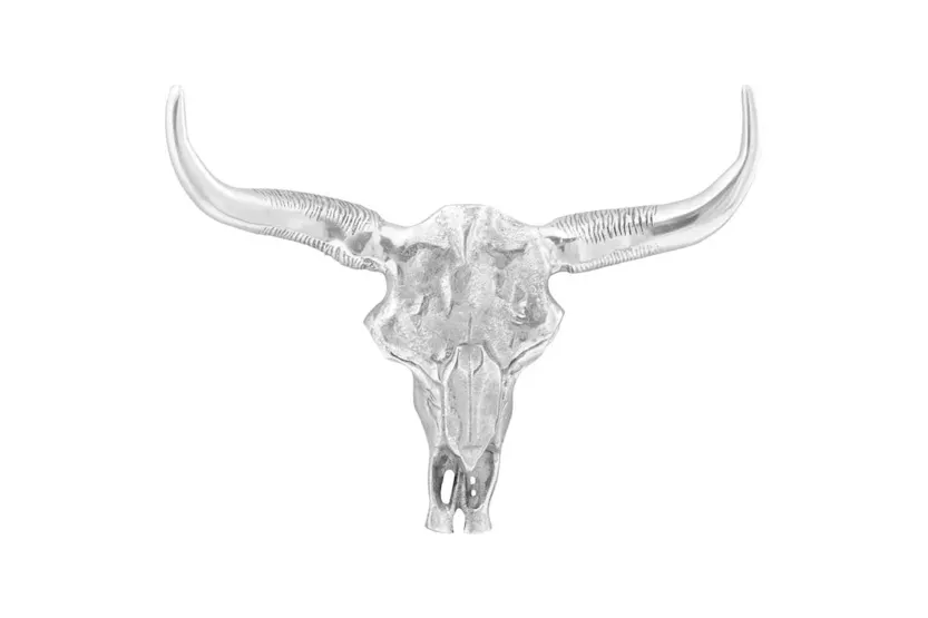 Bull Skull Silver 53 X 11 X 40 Cm Aluminium Bull Skull Silver 53 X 11 X 40 Cm Aluminium