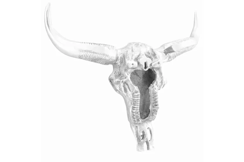 Bull Skull Silver 53 X 11 X 40 Cm Aluminium Bull Skull Silver 53 X 11 X 40 Cm Aluminium