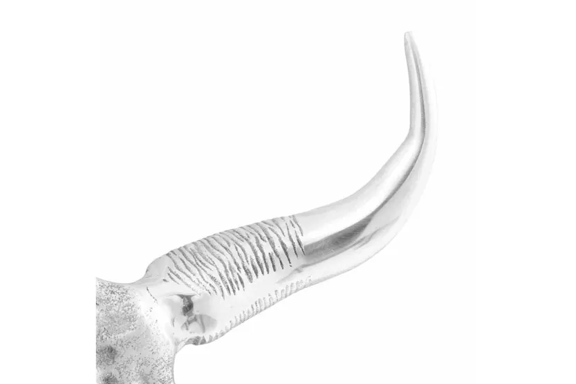 Bull Skull Silver 53 X 11 X 40 Cm Aluminium Bull Skull Silver 53 X 11 X 40 Cm Aluminium