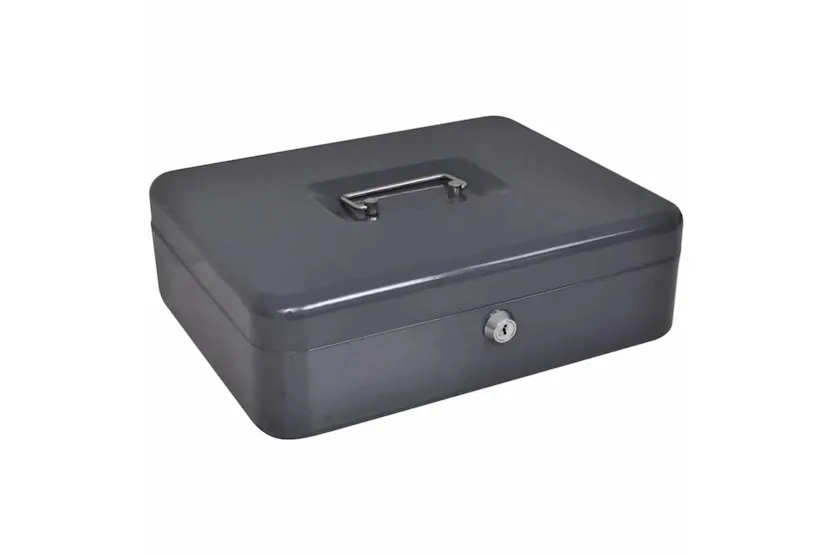 Cash Box With Lock Black 30 X 24 X 9 Cm Steel Cash Box With Lock Black 30 X 24 X 9 Cm Steel
