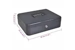 Cash Box With Lock Black 30 X 24 X 9 Cm Steel Cash Box With Lock Black 30 X 24 X 9 Cm Steel