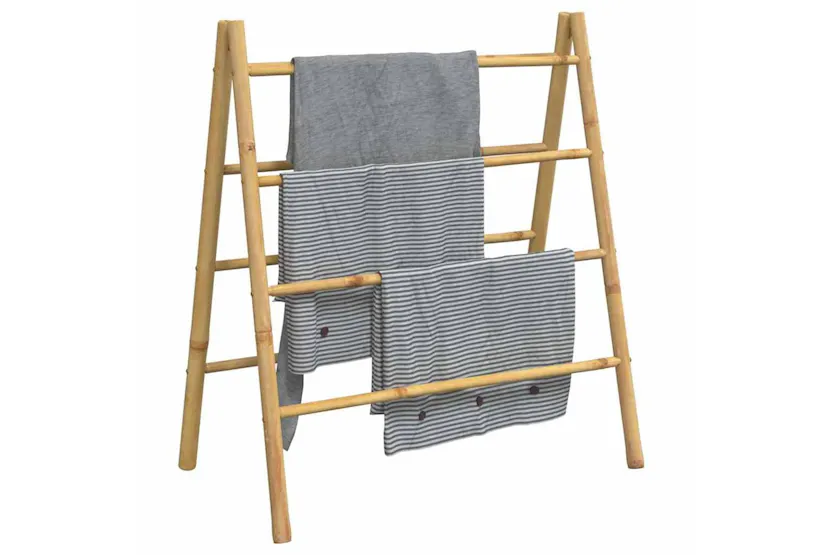 Double Towel Ladder With 4 Rungs 90x50x100 Cm Bamboo Double Towel Ladder With 4 Rungs 90x50x100 Cm Bamboo