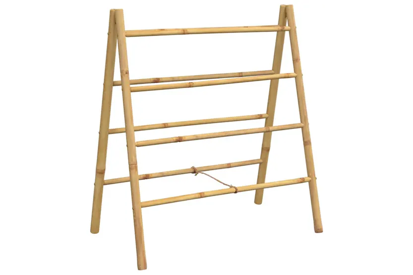 Double Towel Ladder With 4 Rungs 90x50x100 Cm Bamboo Double Towel Ladder With 4 Rungs 90x50x100 Cm Bamboo