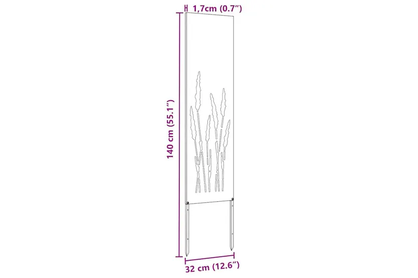 Garden Privacy Screen Black 32 X140cm Cold-rolled Steel Garden Privacy Screen Black 32 X140cm Cold-rolled Steel