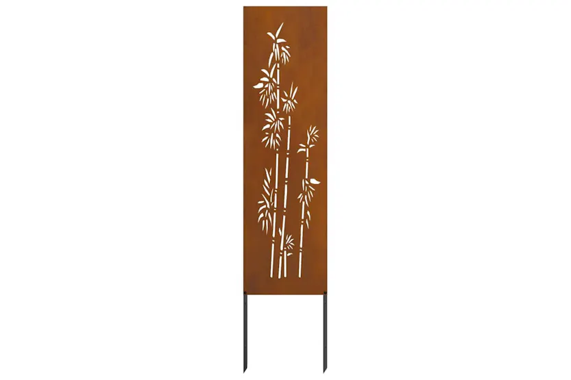 Garden Privacy Screen Floral Rusty 32 X140cm Weathering Steel Garden Privacy Screen Floral Rusty 32 X140cm Weathering Steel