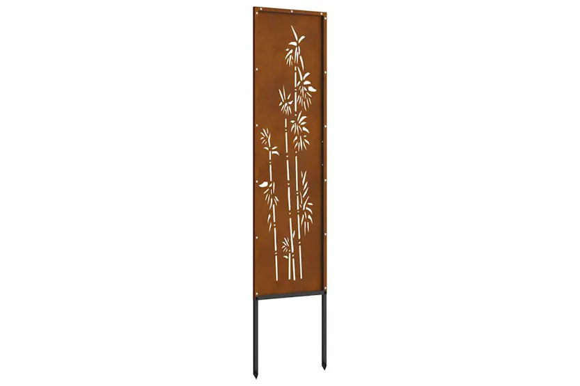 Garden Privacy Screen Floral Rusty 32 X140cm Weathering Steel Garden Privacy Screen Floral Rusty 32 X140cm Weathering Steel