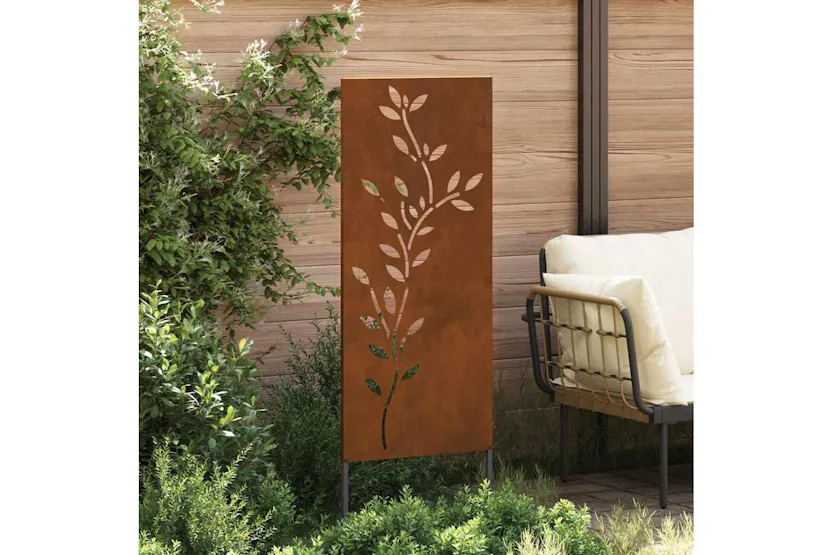 Garden Privacy Screen Floral Rusty 50 X140cm Weathering Steel Garden Privacy Screen Floral Rusty 50 X140cm Weathering Steel