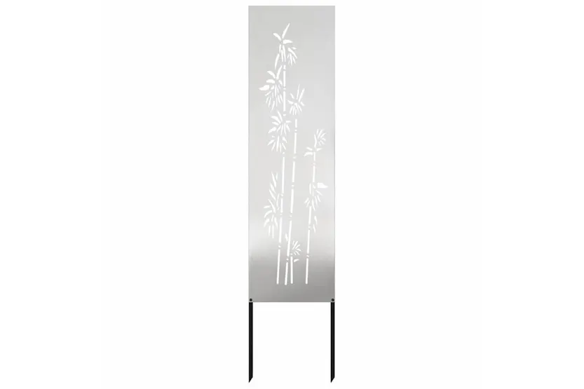 Garden Privacy Screen Floral Silver 32 X140cm Stainless Steel Garden Privacy Screen Floral Silver 32 X140cm Stainless Steel