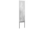 Garden Privacy Screen Floral Silver 32 X140cm Stainless Steel Garden Privacy Screen Floral Silver 32 X140cm Stainless Steel