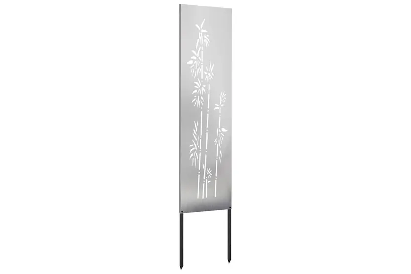 Garden Privacy Screen Floral Silver 32 X140cm Stainless Steel Garden Privacy Screen Floral Silver 32 X140cm Stainless Steel