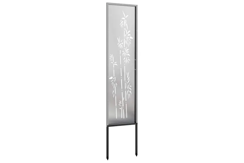 Garden Privacy Screen Floral Silver 32 X140cm Stainless Steel Garden Privacy Screen Floral Silver 32 X140cm Stainless Steel