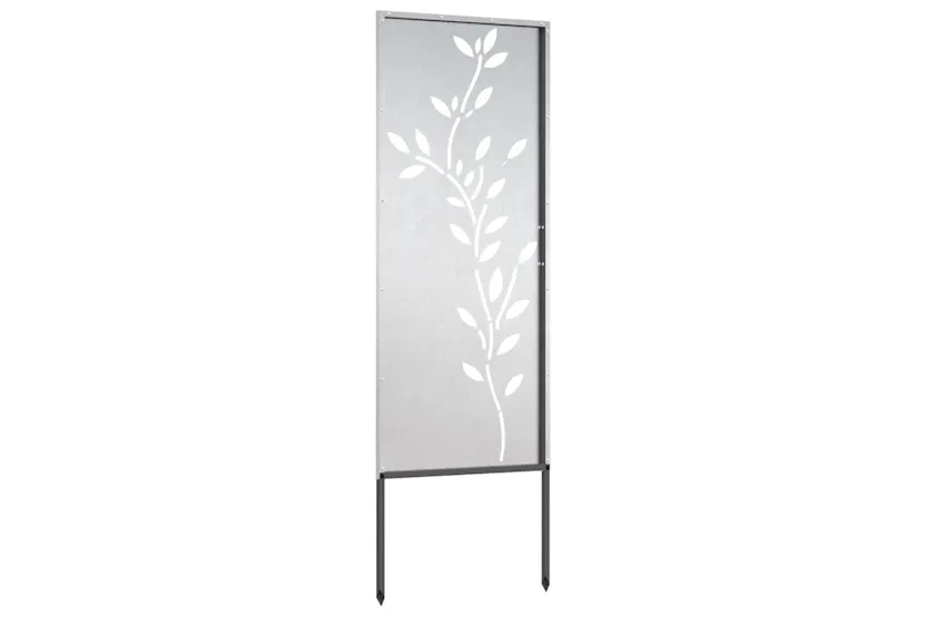 Garden Privacy Screen Floral Silver 50 X140cm Stainless Steel Garden Privacy Screen Floral Silver 50 X140cm Stainless Steel