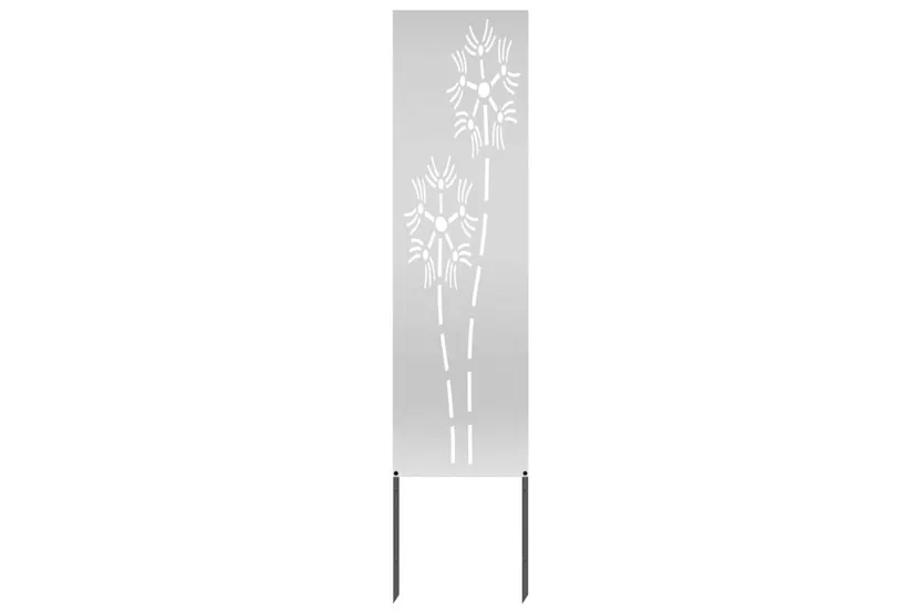 Garden Privacy Screen Silver 32 X140cm Galvanised Steel Garden Privacy Screen Silver 32 X140cm Galvanised Steel