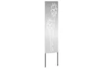 Garden Privacy Screen Silver 32 X140cm Galvanised Steel Garden Privacy Screen Silver 32 X140cm Galvanised Steel