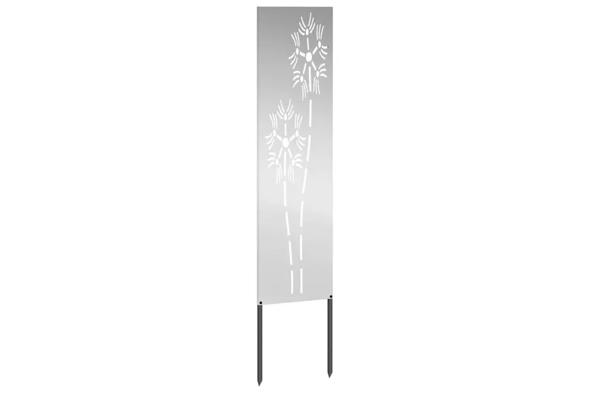 Garden Privacy Screen Silver 32 X140cm Galvanised Steel Garden Privacy Screen Silver 32 X140cm Galvanised Steel