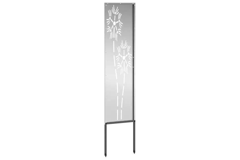 Garden Privacy Screen Silver 32 X140cm Galvanised Steel Garden Privacy Screen Silver 32 X140cm Galvanised Steel