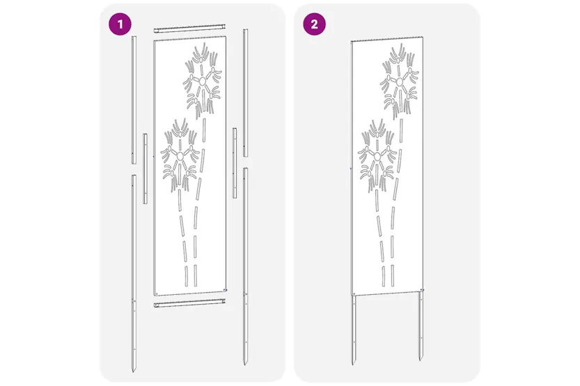 Garden Privacy Screen Silver 32 X140cm Galvanised Steel Garden Privacy Screen Silver 32 X140cm Galvanised Steel