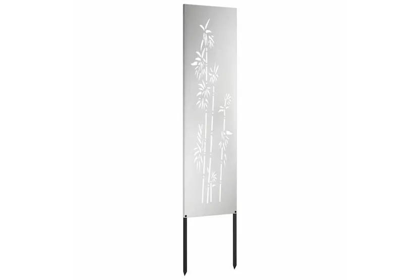 Garden Privacy Screen Silver 32 X140cm Galvanised Steel Garden Privacy Screen Silver 32 X140cm Galvanised Steel