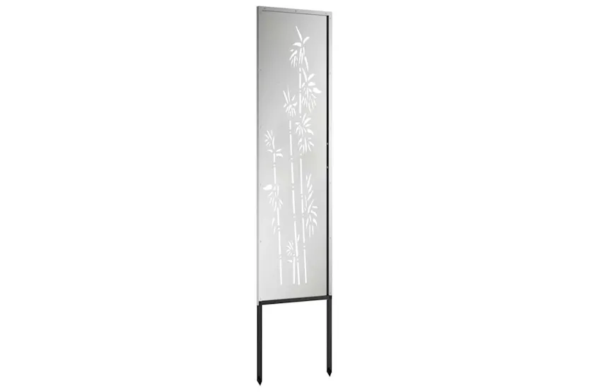 Garden Privacy Screen Silver 32 X140cm Galvanised Steel Garden Privacy Screen Silver 32 X140cm Galvanised Steel