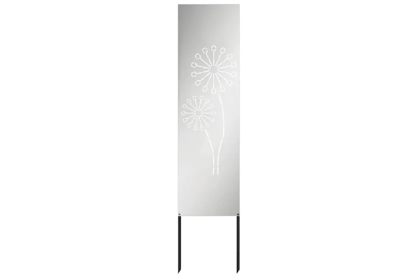 Garden Privacy Screen Silver 32 X140cm Galvanised Steel Garden Privacy Screen Silver 32 X140cm Galvanised Steel
