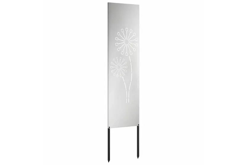Garden Privacy Screen Silver 32 X140cm Galvanised Steel Garden Privacy Screen Silver 32 X140cm Galvanised Steel
