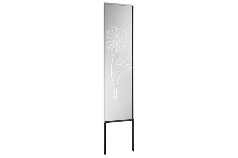Garden Privacy Screen Silver 32 X140cm Galvanised Steel Garden Privacy Screen Silver 32 X140cm Galvanised Steel
