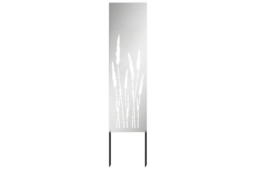 Garden Privacy Screen Silver 32 X140cm Galvanised Steel Garden Privacy Screen Silver 32 X140cm Galvanised Steel