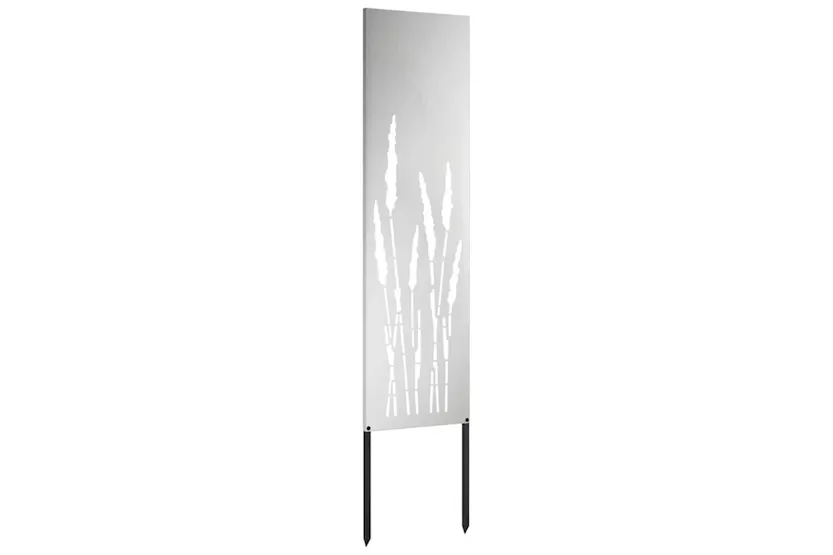 Garden Privacy Screen Silver 32 X140cm Galvanised Steel Garden Privacy Screen Silver 32 X140cm Galvanised Steel
