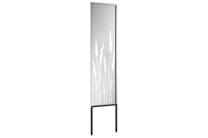 Garden Privacy Screen Silver 32 X140cm Galvanised Steel Garden Privacy Screen Silver 32 X140cm Galvanised Steel