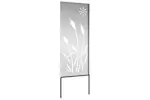 Garden Privacy Screen Silver 50 X140cm Galvanised Steel Garden Privacy Screen Silver 50 X140cm Galvanised Steel