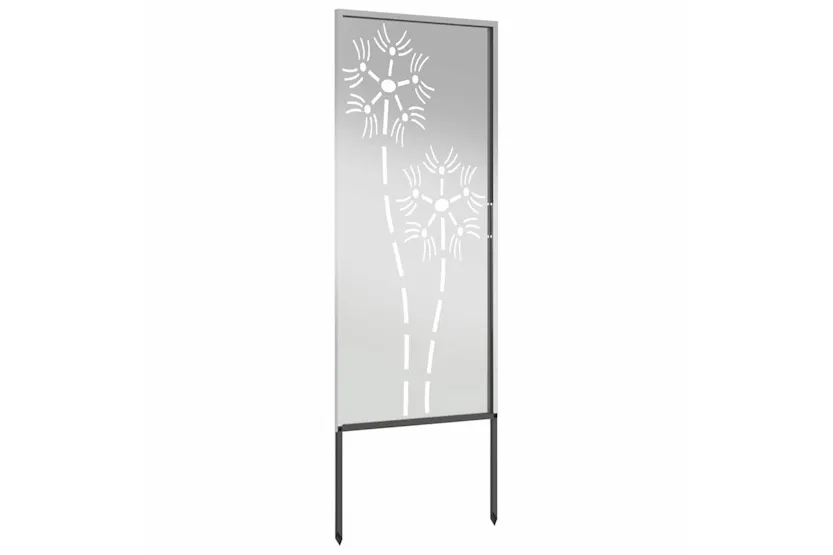 Garden Privacy Screen Silver 50 X140cm Galvanised Steel Garden Privacy Screen Silver 50 X140cm Galvanised Steel