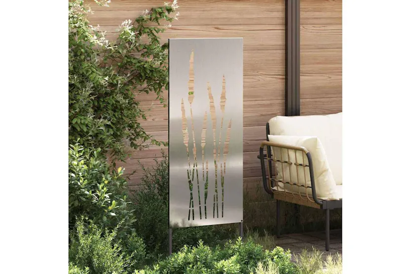 Garden Privacy Screen Silver 50 X140cm Galvanised Steel Garden Privacy Screen Silver 50 X140cm Galvanised Steel