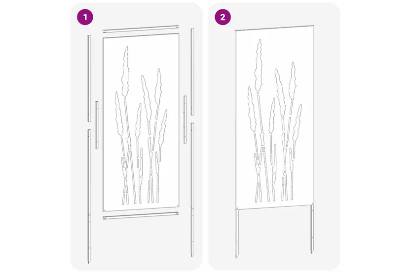 Garden Privacy Screen Silver 50 X140cm Galvanised Steel Garden Privacy Screen Silver 50 X140cm Galvanised Steel