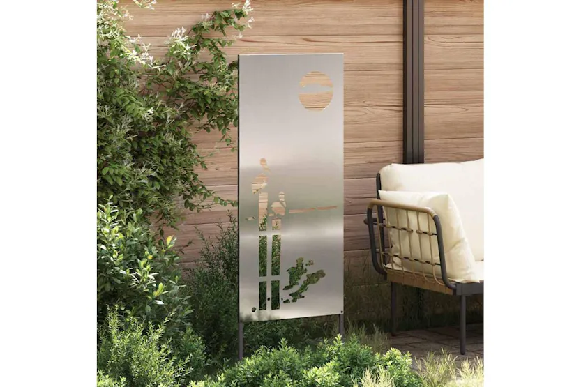 Garden Privacy Screen Silver 50 X140cm Galvanised Steel Garden Privacy Screen Silver 50 X140cm Galvanised Steel
