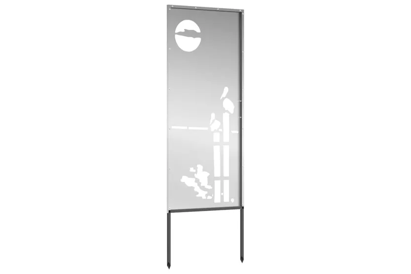 Garden Privacy Screen Silver 50 X140cm Galvanised Steel Garden Privacy Screen Silver 50 X140cm Galvanised Steel