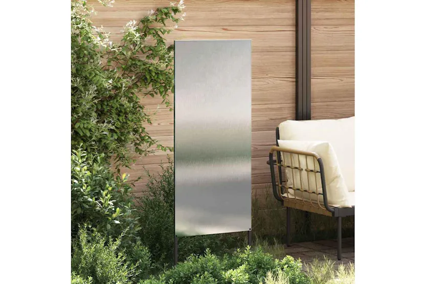 Garden Privacy Screen Silver 50 X140cm Stainless Steel Garden Privacy Screen Silver 50 X140cm Stainless Steel
