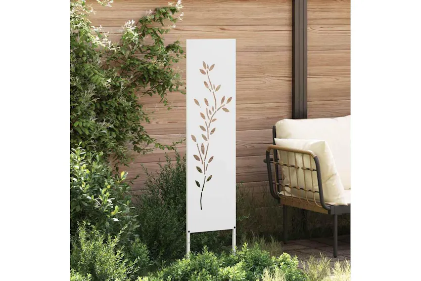 Garden Privacy Screen White 32 X140cm Cold-rolled Steel Garden Privacy Screen White 32 X140cm Cold-rolled Steel