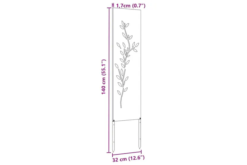 Garden Privacy Screen White 32 X140cm Cold-rolled Steel Garden Privacy Screen White 32 X140cm Cold-rolled Steel